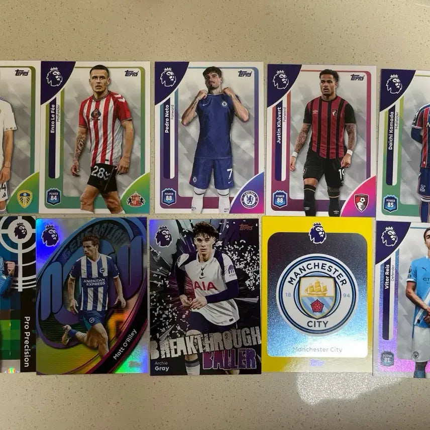[BUNJANG] EPL Topps Football Cards Bundle - Phil Foden, Archie Gray, Vitor Gyökeres / EPL 탑스 축구카드 10장 일괄 / 포든 맨시티 아치그레이 비토르 헤이