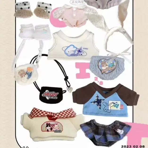 [BUNJANG] 20cm Unbranded Doll Clothes 4th Anniversary Lucky Bag Set / 무속성솜인형옷 20cm 두유옷장 4주년 복주머니 올인