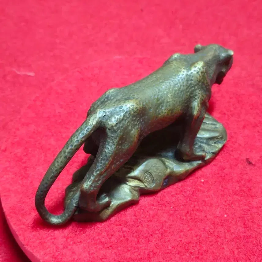 [BUNJANG] Bronze Panther Sculpture (After T. Cartier Replica) 1.1kg / 황동 브론즈 표범 조각상 피규어 (프랑스 카르티에 재현작 / 1.1kg