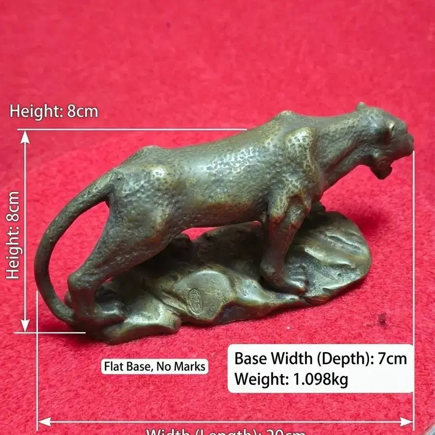 [BUNJANG] Bronze Panther Sculpture (After T. Cartier Replica) 1.1kg / 황동 브론즈 표범 조각상 피규어 (프랑스 카르티에 재현작 / 1.1kg