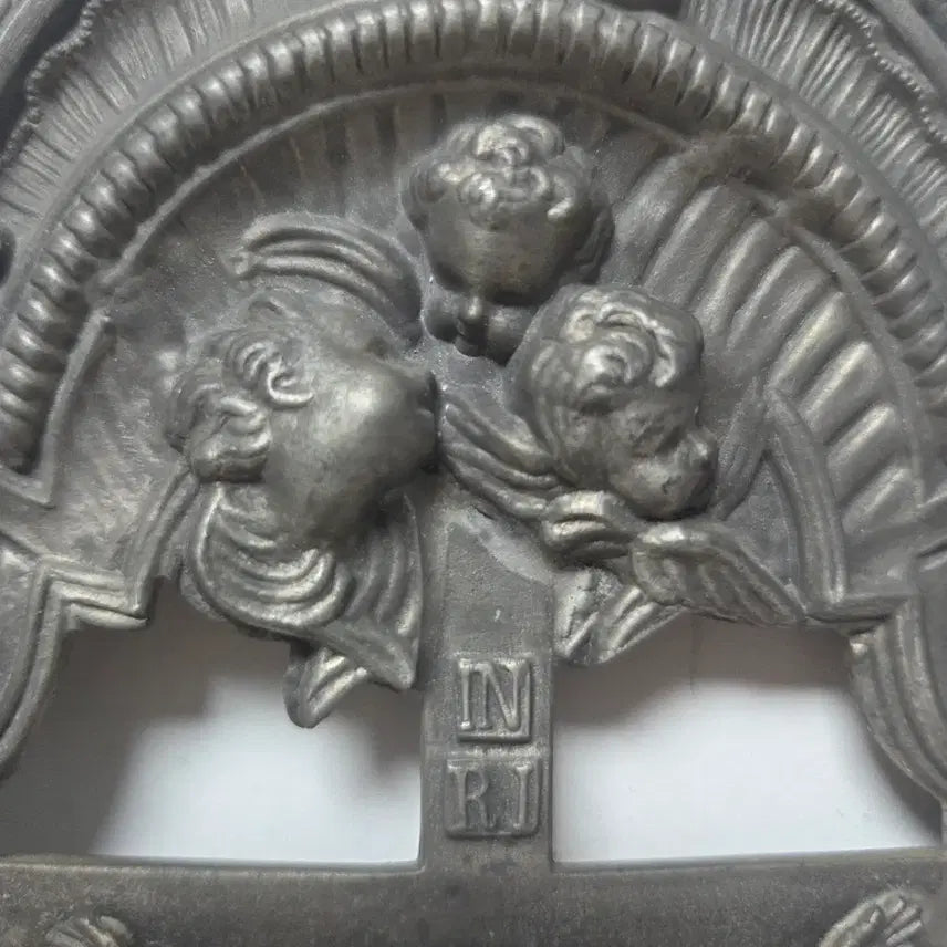 [BUNJANG] Antique German Pewter Holy Water Sprinkler with Cross / 앤틱 독일 주석 성수대 오리지널 주석 성수대 십자가 가톨릭
