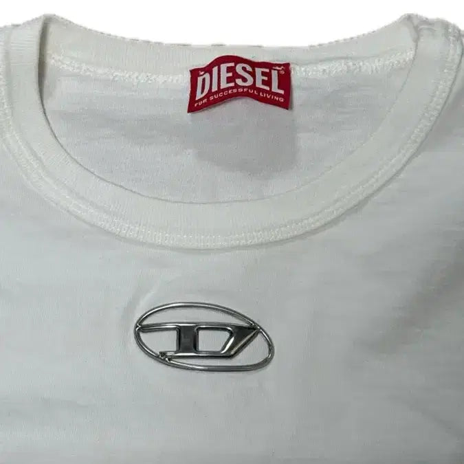 [BUNJANG] Diesel Logo Short Sleeve T-Shirt White / 디젤 로고 반팔 화이트