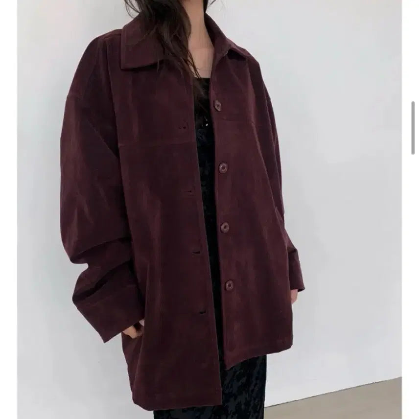 [SOLD OUT] [새상품] 모렌트 오버핏 스웨이드 하프 코트