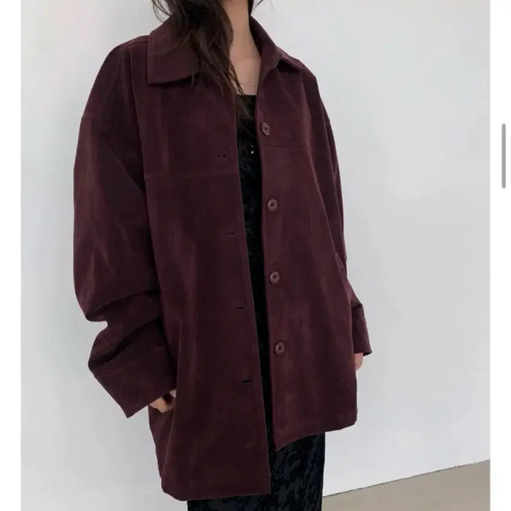 [SOLD OUT] [새상품] 모렌트 오버핏 스웨이드 하프 코트
