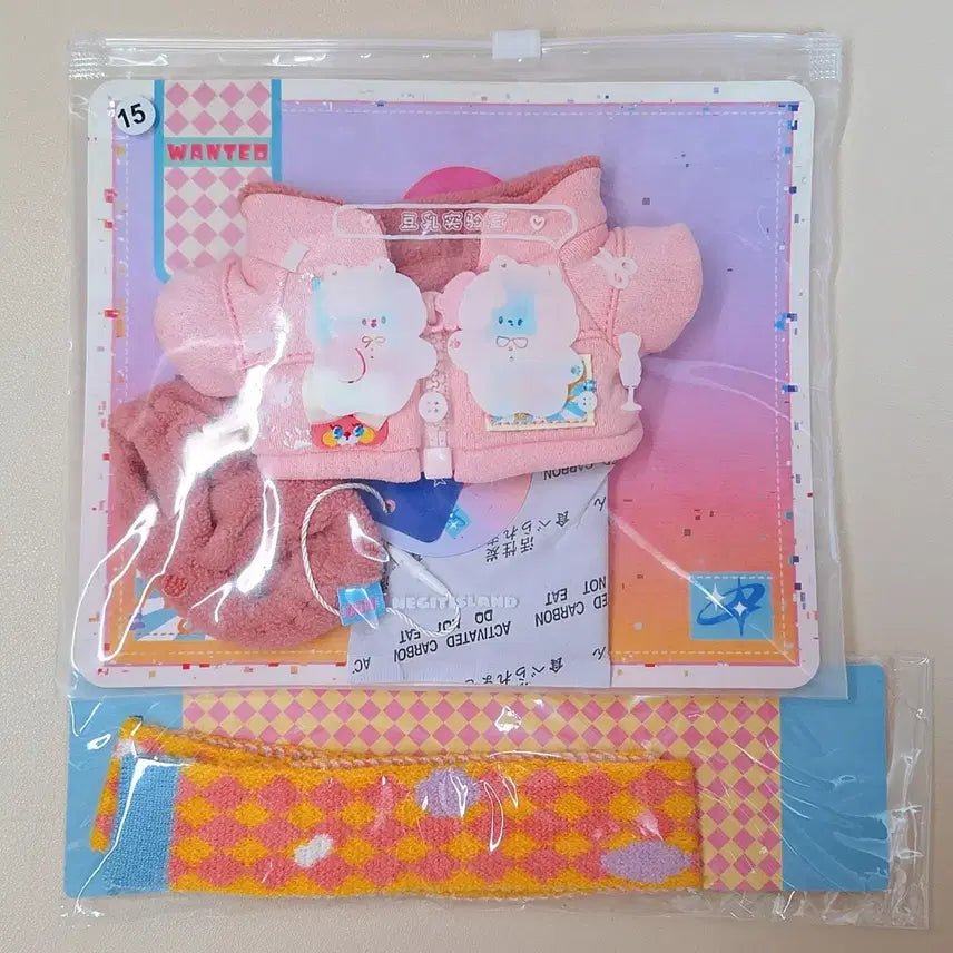 [BUNJANG] 15cm Doll Clothes - Soy Milk Closet Reversible Jacket (Pink) / 무속성솜인형옷 15cm- 두유옷장 리버시블 자켓 핑크