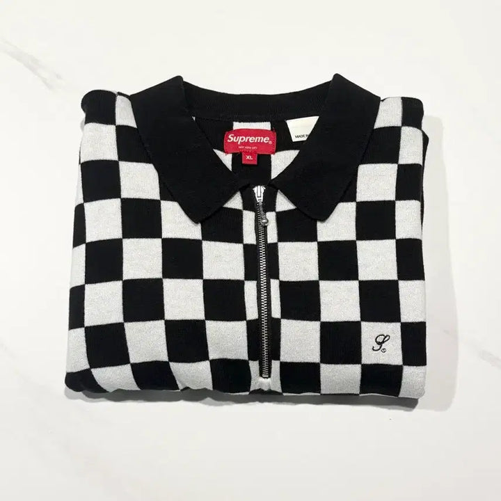 [SOLD OUT] [XL] 22SS 슈프림 체커보드 집 폴로 블랙