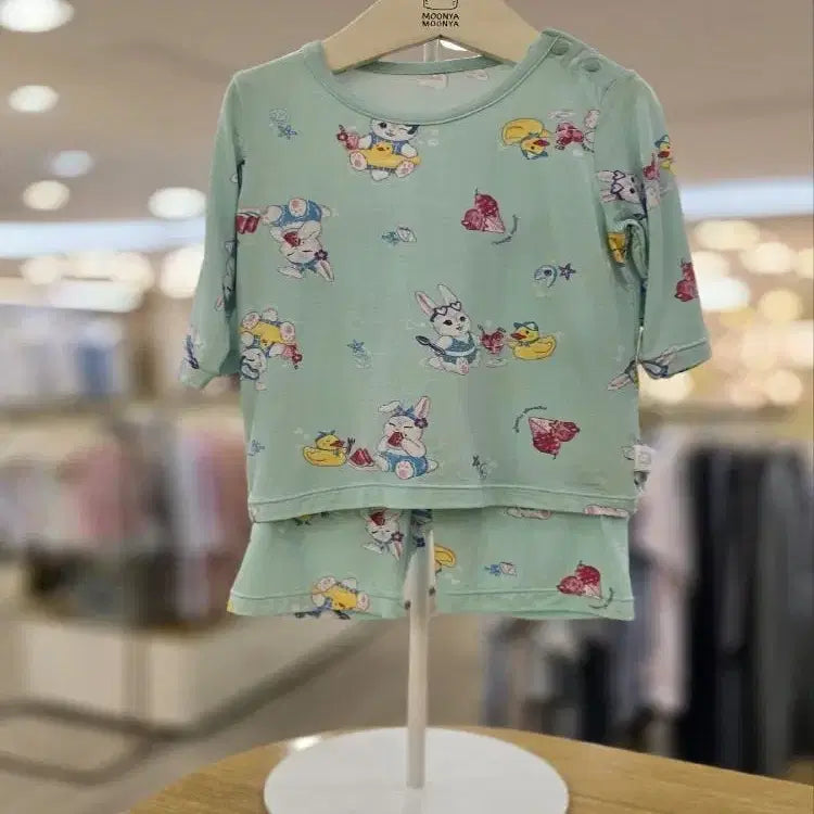 [BUNJANG] Munyamunya Tencel Modal 7-Sleeve Top &amp; Bottom Set (90 / 12-24 Months) / [무냐무냐] 텐셀모달 7부 상하의 세트 90 (12~24개월) <새제품>