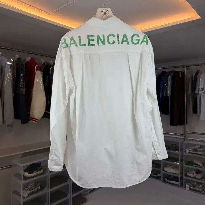 [BUNJANG] Balenciaga White Back Logo Shirt / 발렌시아가 백로고 셔츠
