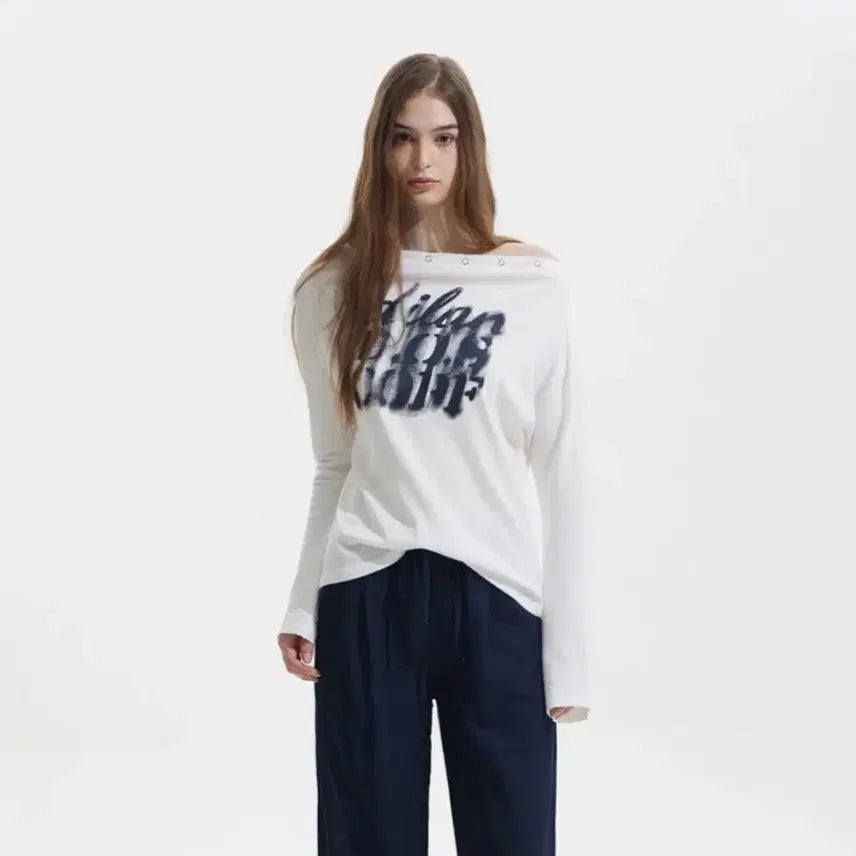 [BUNJANG] ZigZag ZIZIZPX Printing Off-Shoulder T-Shirt / (급처) 지그재그 지지피엑스 프린팅 오프숄더 티셔츠