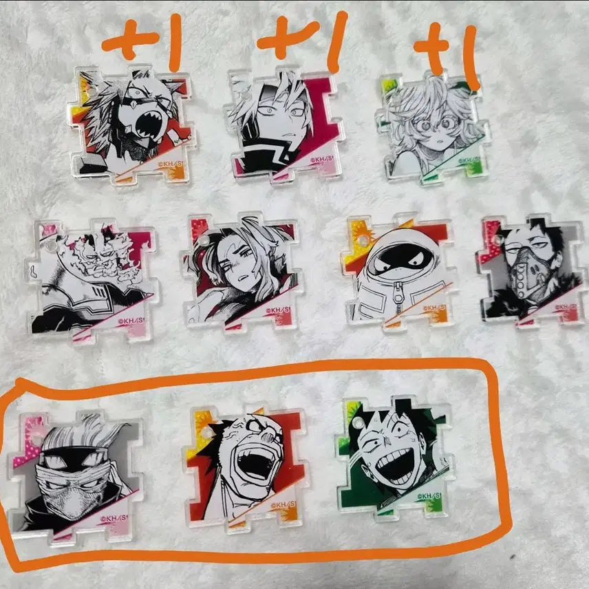 [BUNJANG] My Hero Academia Art Exhibition Puzzle Acrylic Keychain / 나히아 히로아카 원화전 퍼즐 아크릴 키리시마 카미나리 하가쿠레 엔데버