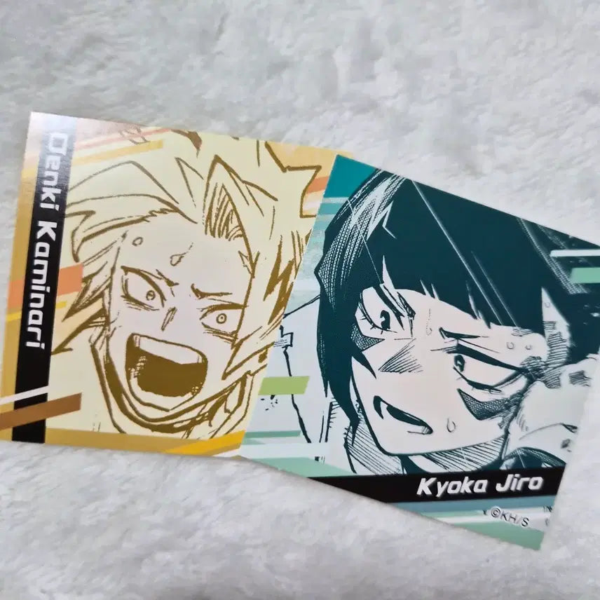 [BUNJANG] My Hero Academia Original Drawing Exhibition Square Sticker Set - Denki Kaminari &amp; Kyoka Jiro / 나히아 히로아카 원화전사각 스티커 카미나리, 지로