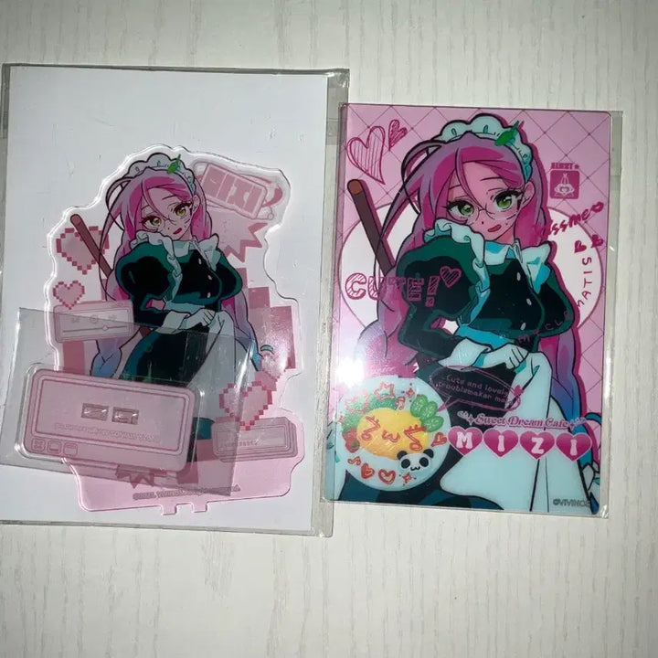 [BUNJANG] A-Stage Mijoo Made Cafe Half-Body Acrylic Stand PVC Card Bundle Set / 에이스테 미지 메이드카페 반신아크릴스탠드 콜캎 pvc 카드