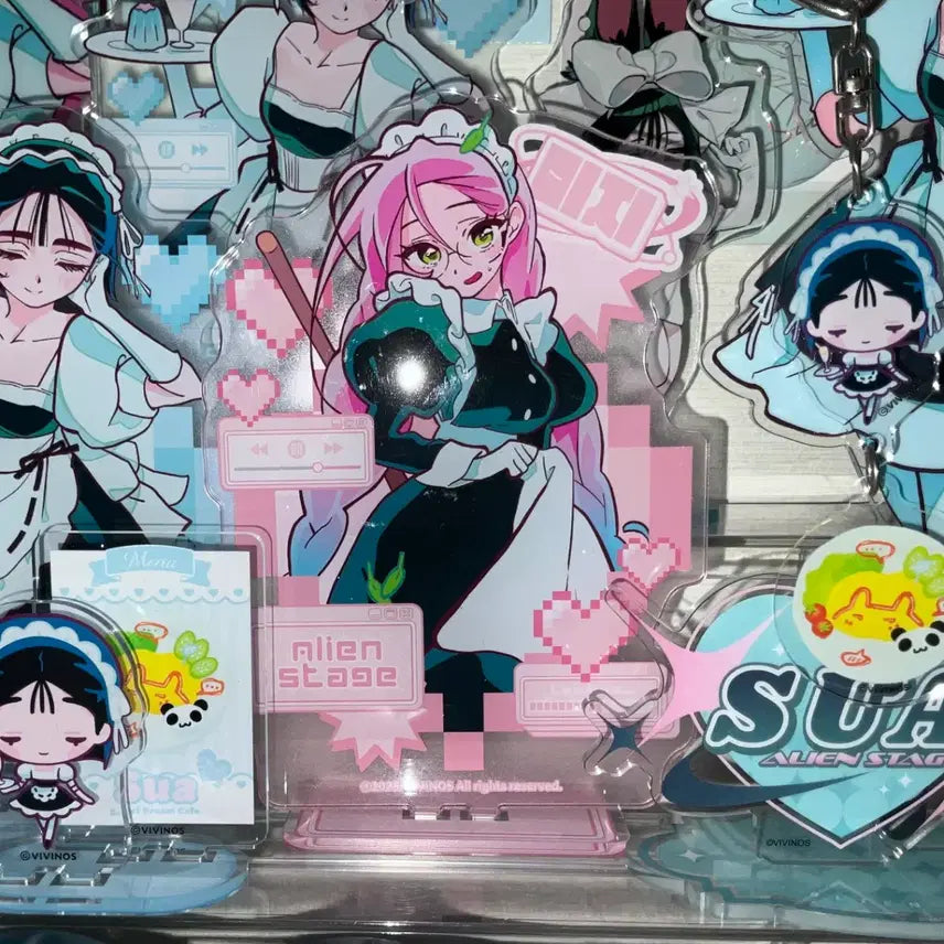 [BUNJANG] A-Stage Mijoo Made Cafe Half-Body Acrylic Stand PVC Card Bundle Set / 에이스테 미지 메이드카페 반신아크릴스탠드 콜캎 pvc 카드