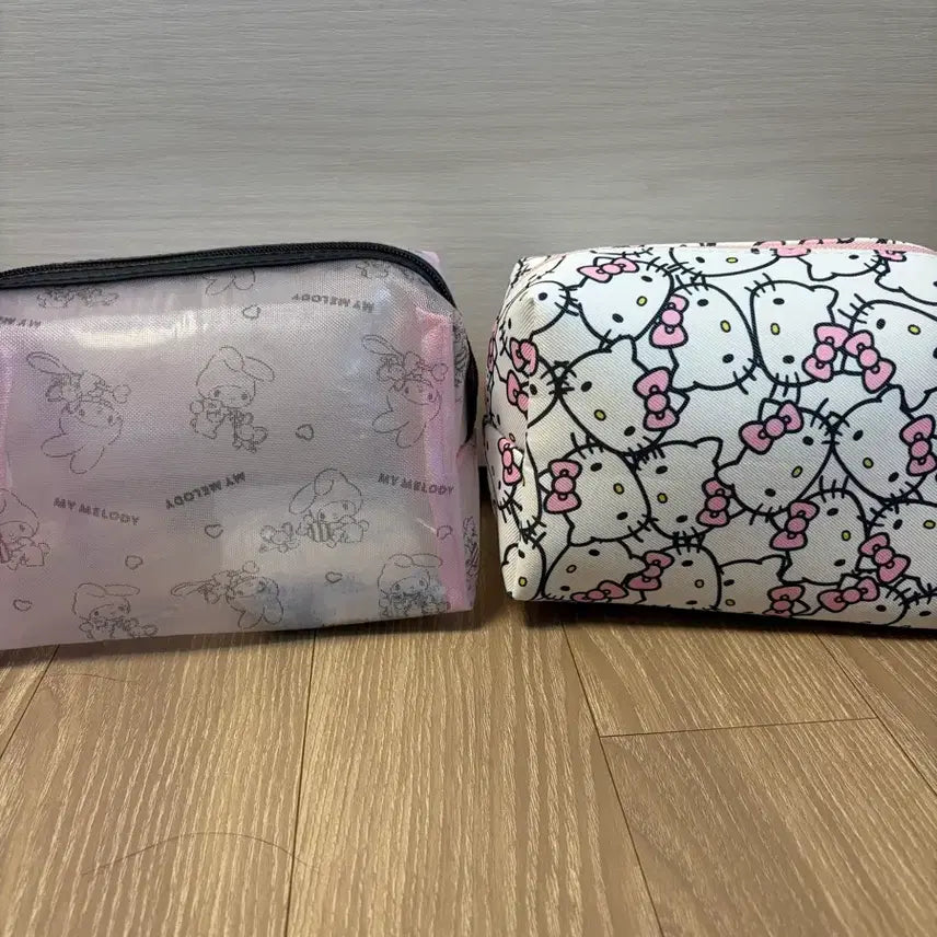 [BUNJANG] Sanrio Hello Kitty &amp; My Melody Pouch Set / 헬로키티 마이멜로디 파우치 세트