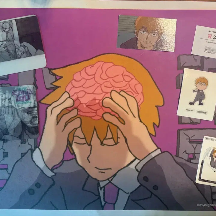 [BUNJANG] Mob Psycho 100 Reigen Arataka Collaboration Cafe Merchandise Set / 모브사이코100 콜라보카페 레이겐 포스터