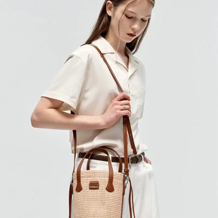 [BUNJANG] Citybreeze Raffia Basket Shoulder Bag / 시티브리즈 라피아 바스켓 숄더백 새상품 라피아백 토트백 크로스백