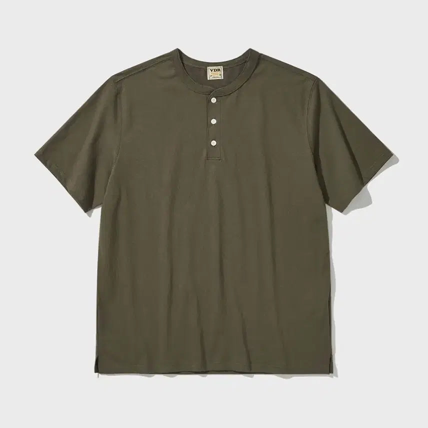 [BUNJANG] VDR Cozy Henly Neck Short Sleeve T-Shirt Olive M / VDR 비디알 코지 헨리넥 반팔티 올리브 M사이즈