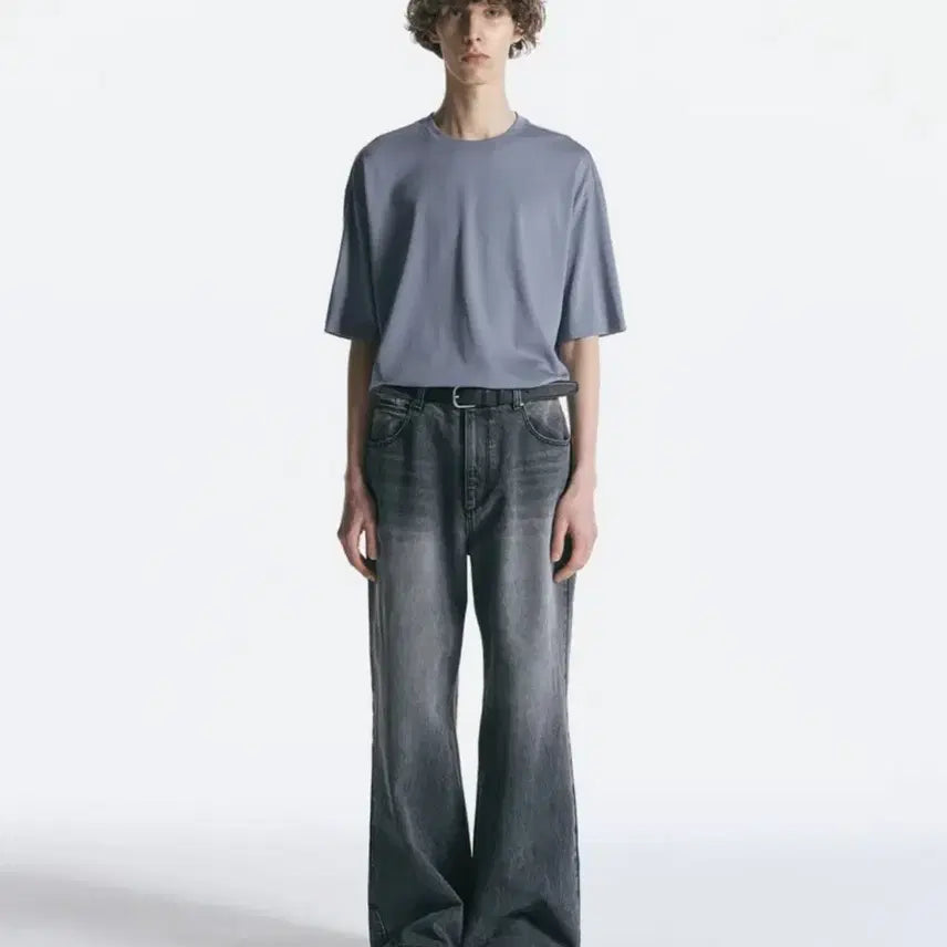 [BUNJANG] Insilence CALIK Low Waist Wide Jeans Ash Grey / 인사일런스 CALIK 로우 웨이스트 와이드 진 애쉬 그레이