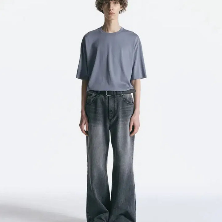 [BUNJANG] Insilence CALIK Low Waist Wide Jeans Ash Grey / 인사일런스 CALIK 로우 웨이스트 와이드 진 애쉬 그레이
