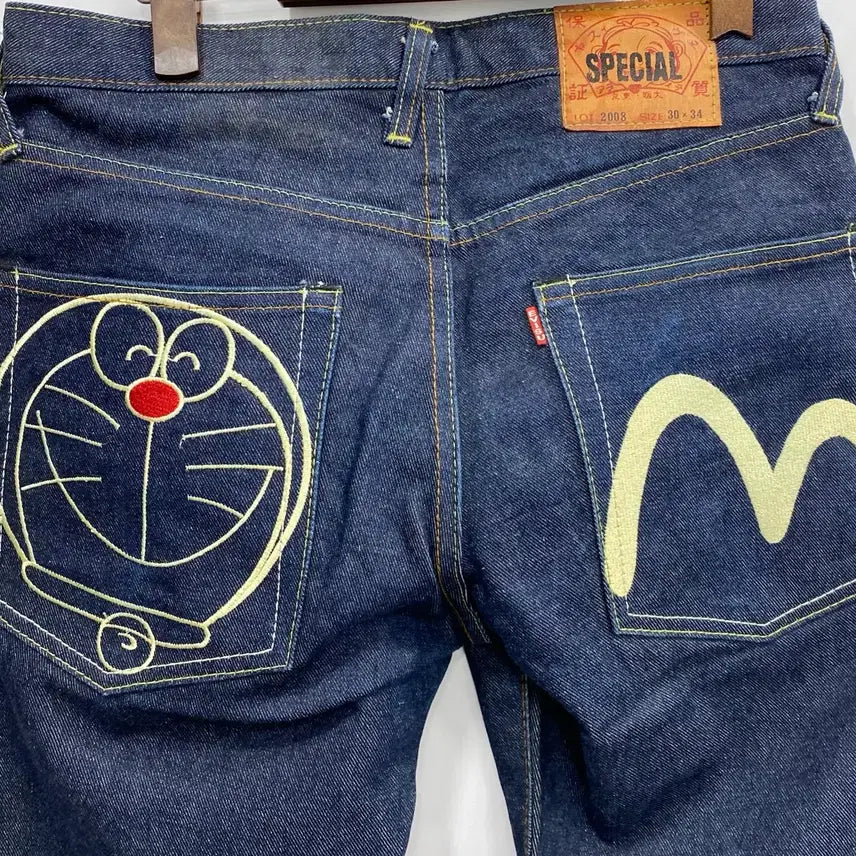 [BUNJANG] Evisu Doraemon Special Limited Edition Denim Pants (Size 30x34) / [30x34/유일매물] 오리지널 에비수 스페셜 리미티드 도라에몽 데님팬츠