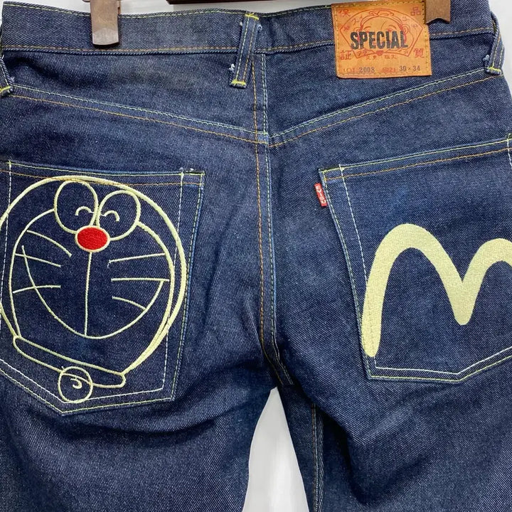[BUNJANG] Evisu Doraemon Special Limited Edition Denim Pants (Size 30x34) / [30x34/유일매물] 오리지널 에비수 스페셜 리미티드 도라에몽 데님팬츠