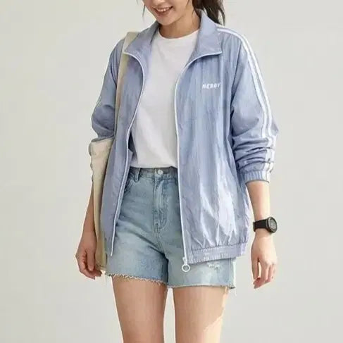 [BUNJANG] NERDY Windbreaker Jumper Sky Blue / [M]널디 바람막이 점퍼