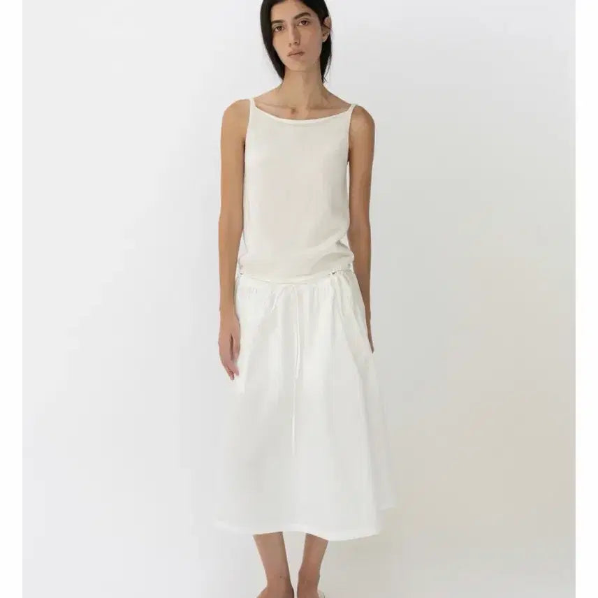 [BUNJANG] Lace Sleeveless Top Ivory / 레이스 한지슬리브리스탑 아이보리