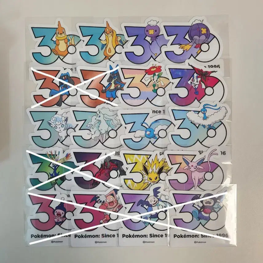 [BUNJANG] Pokemon 30th Anniversary Stickers - Assorted Characters (65 Types) / 포켓몬 30주년 스티커 피카츄 외 48종