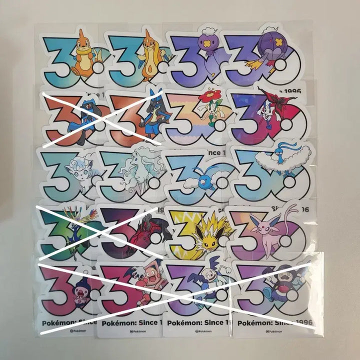 [BUNJANG] Pokemon 30th Anniversary Stickers - Assorted Characters (65 Types) / 포켓몬 30주년 스티커 피카츄 외 48종