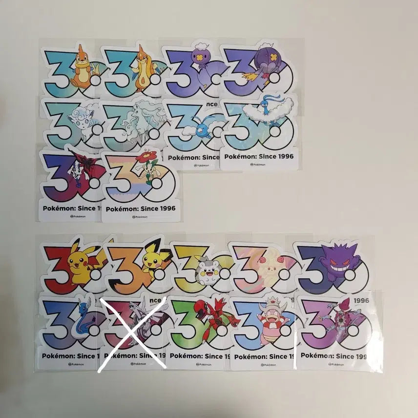 [BUNJANG] Pokemon 30th Anniversary Stickers - Assorted Characters (65 Types) / 포켓몬 30주년 스티커 피카츄 외 44종