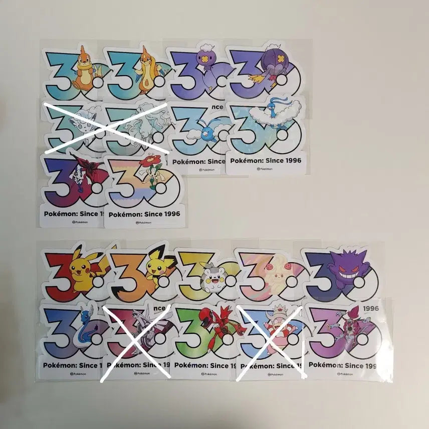 [BUNJANG] Pokemon 30th Anniversary Stickers - Assorted Characters (65 Types) / 포켓몬 30주년 스티커 피카츄 외 44종