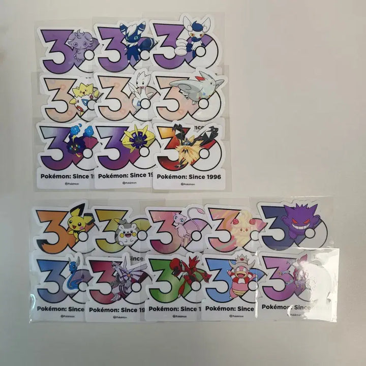 [BUNJANG] Pokemon 30th Anniversary Stickers - Assorted Characters (65 Types) / 포켓몬 30주년 스티커 피카츄 외 48종