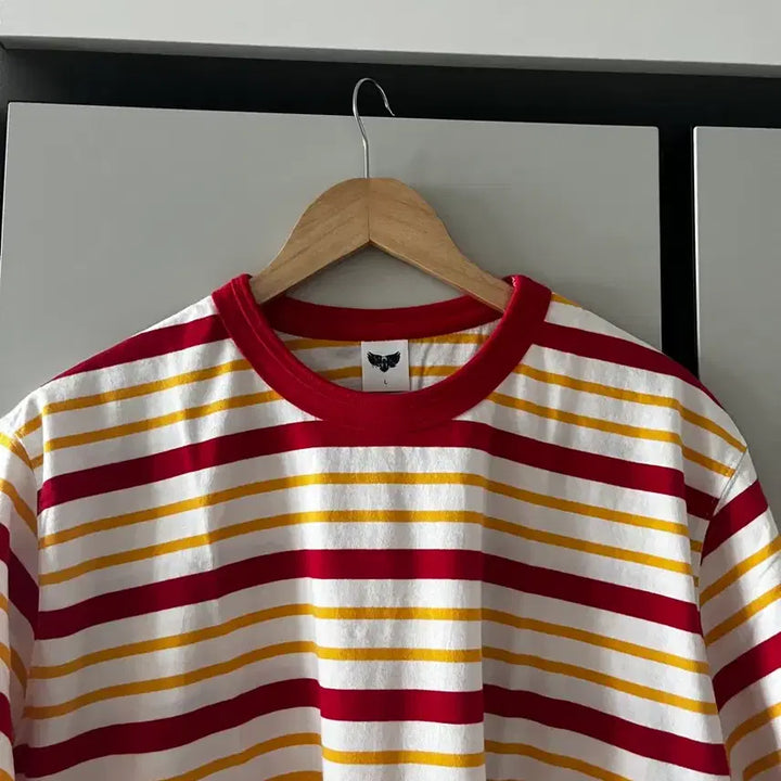 [BUNJANG] Steel Wheels Stripe Short Sleeve T-Shirt (L) / 스틸휠즈 스트라이프 반팔 L