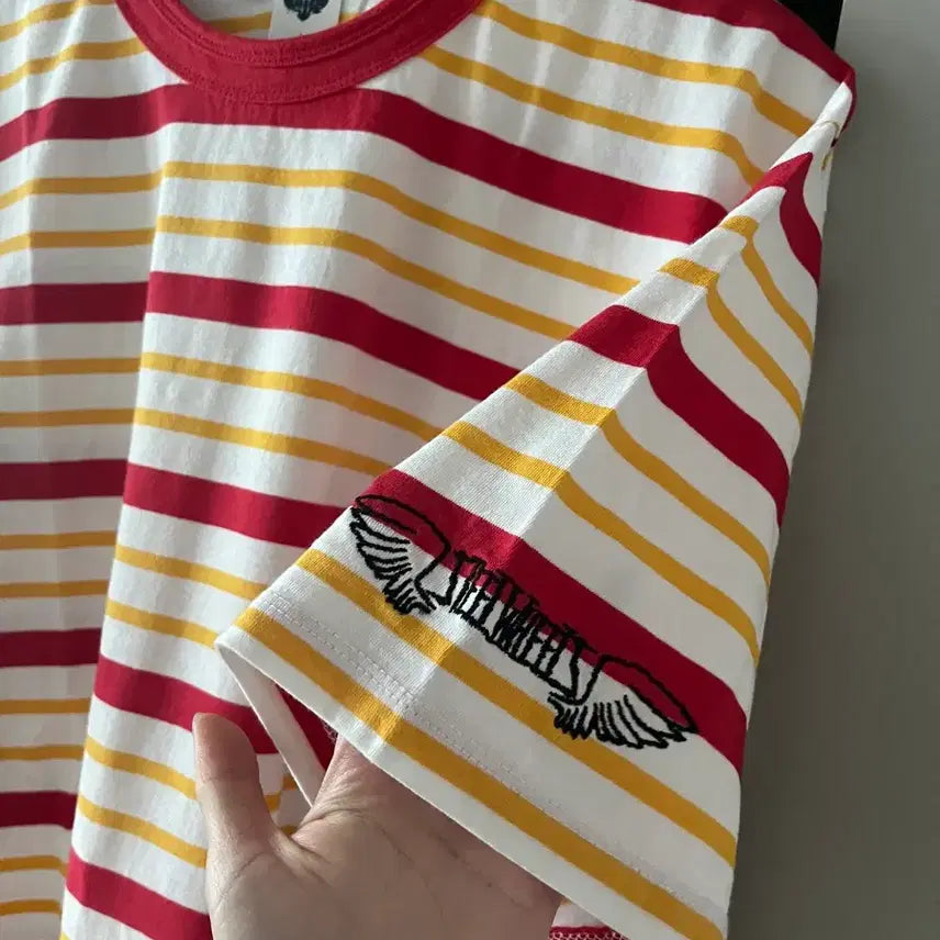 [BUNJANG] Steel Wheels Stripe Short Sleeve T-Shirt (L) / 스틸휠즈 스트라이프 반팔 L