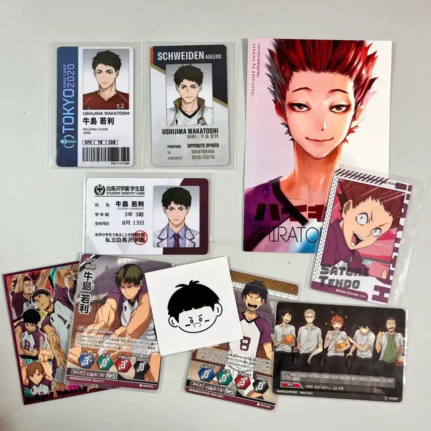 [BUNJANG] Haikyuu!! Wakatoshi Ushijima Student ID Card Bundle Set / 하이큐 우시지마 와카토시 ㄹㅁㅁ 학생증 카드 일괄