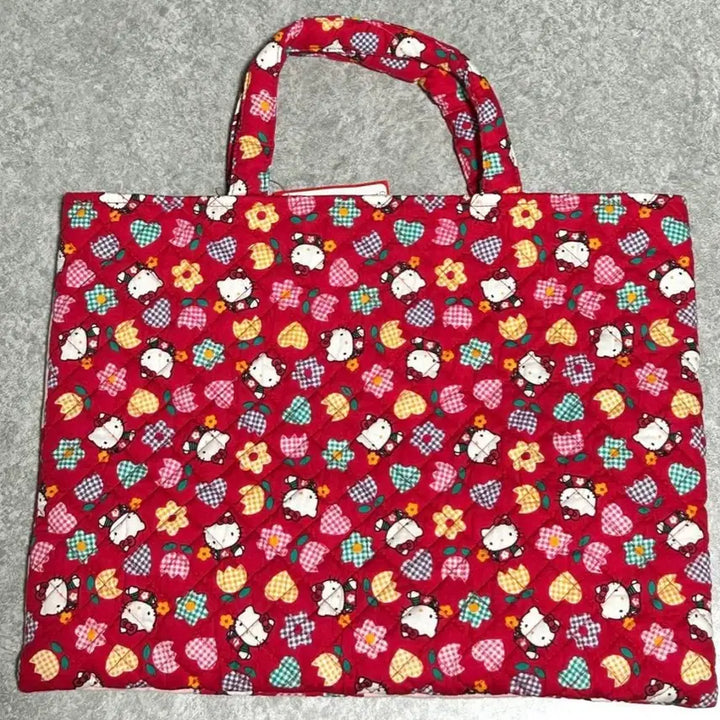 [BUNJANG] Sanrio Hello Kitty Classic Quilting Tote Bag / 산리오 헬로키티 고전 퀄팅 퀄트 토트백 가방