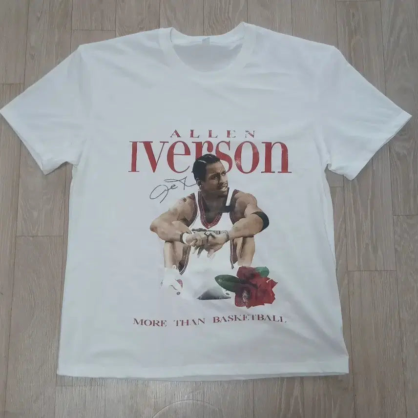 [BUNJANG] Allen Iverson Slim Fit T-Shirt White L All-Over Print / (새제품) 앨런 아이버슨 슬림핏 반팔 화이트 L 전사프린팅