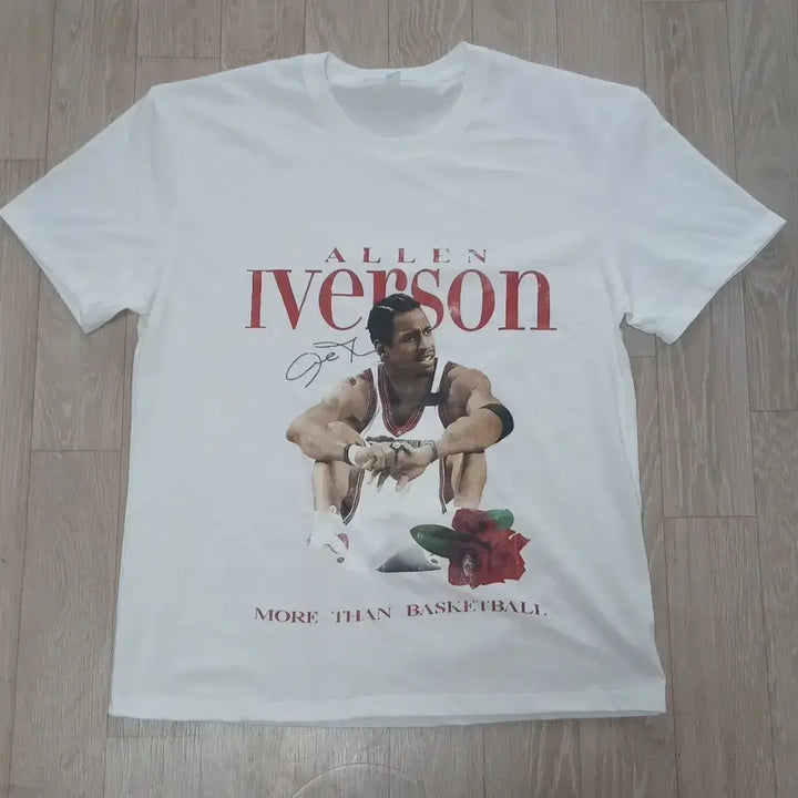 [BUNJANG] Allen Iverson Slim Fit T-Shirt White L All-Over Print / (새제품) 앨런 아이버슨 슬림핏 반팔 화이트 L 전사프린팅
