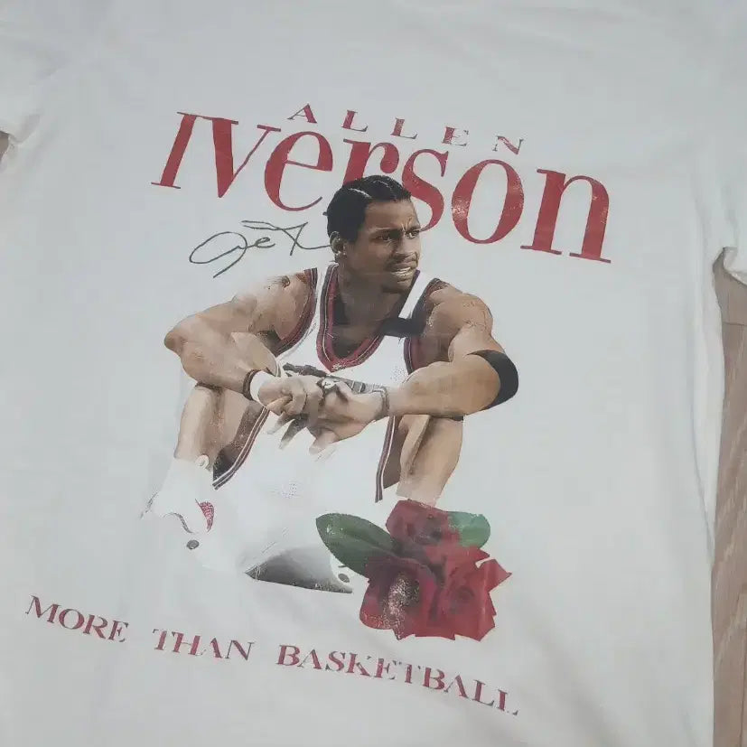 [BUNJANG] Allen Iverson Slim Fit T-Shirt White L All-Over Print / (새제품) 앨런 아이버슨 슬림핏 반팔 화이트 L 전사프린팅