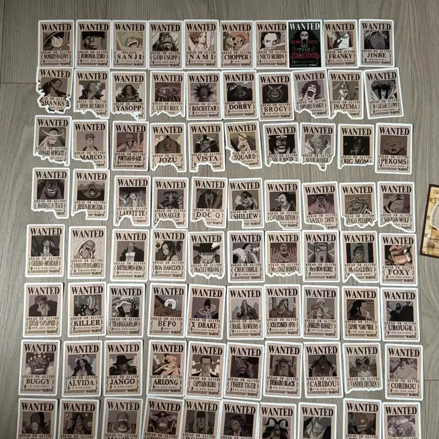 [BUNJANG] One Piece Wanted Poster Stickers - 80 Sheets / 원피스 현상금 수배서 스티커 80장