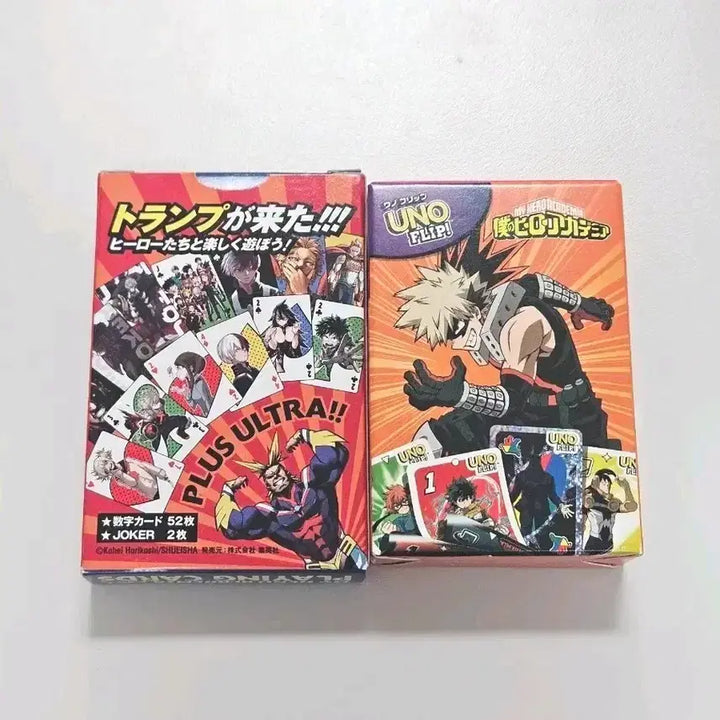 [BUNJANG] My Hero Academia Trump Cards + Uno Flip Playing Cards / 히로아카 나히아 트럼프카드 + uno 카드