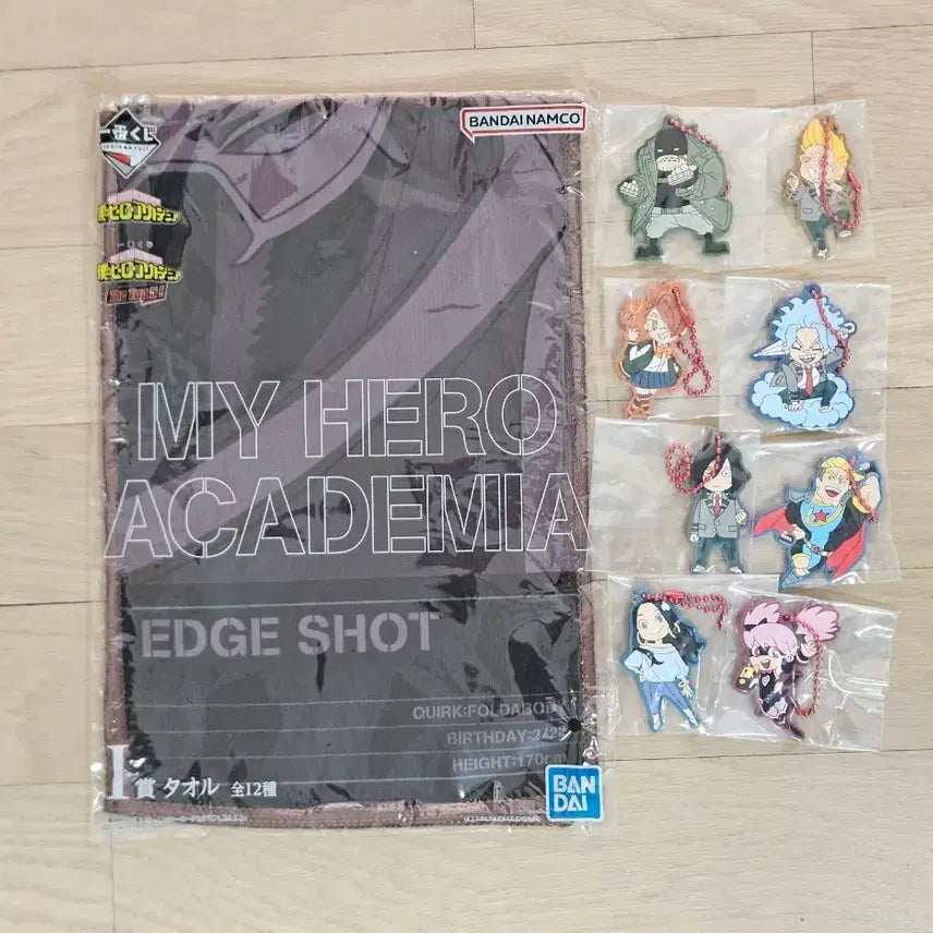 [BUNJANG] My Hero Academia Vigilantes Kuji Rubber Charm &amp; Edge Shot Hand Towel Bundle Set / 나히아 히로아카 비질랜티 쿠지 러버참 하위상 일괄