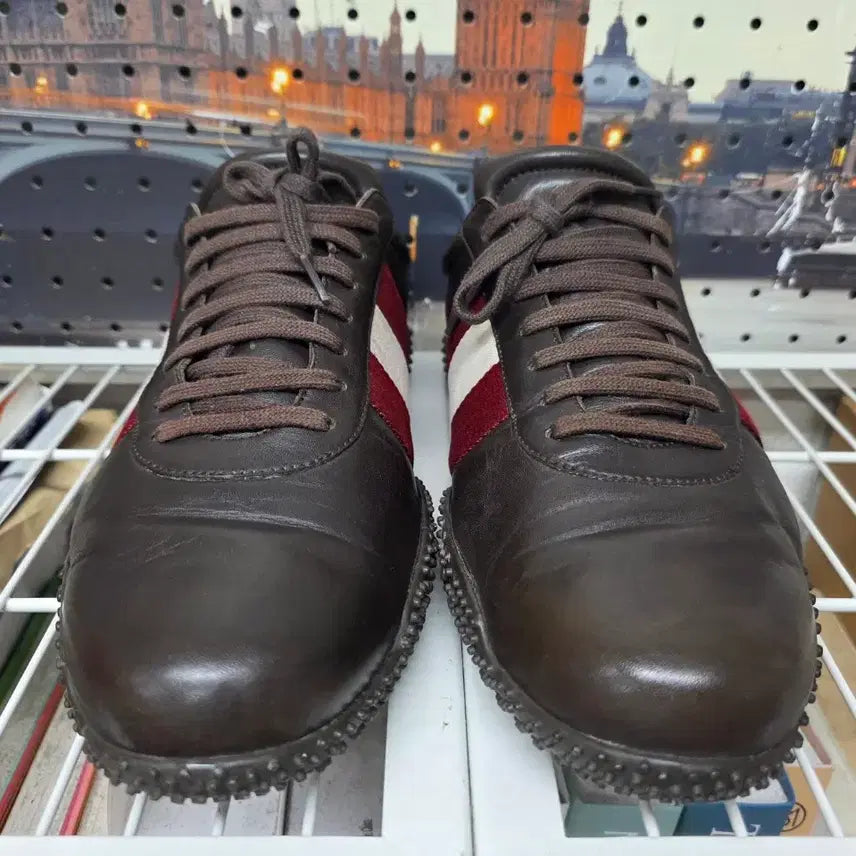 [SOLD OUT] 발리 드라이빙 슈즈 270 삼색 스트라이프 가죽 스니커즈 SE34