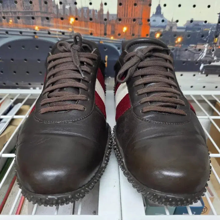 [SOLD OUT] 발리 드라이빙 슈즈 270 삼색 스트라이프 가죽 스니커즈 SE34