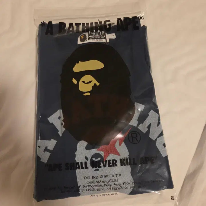 [BUNJANG] BAPE College Indigo T-Shirt (Size L) / 새상품) 베이프 BAPE 컬리지 인디고 티셔츠 인디고 BAPE