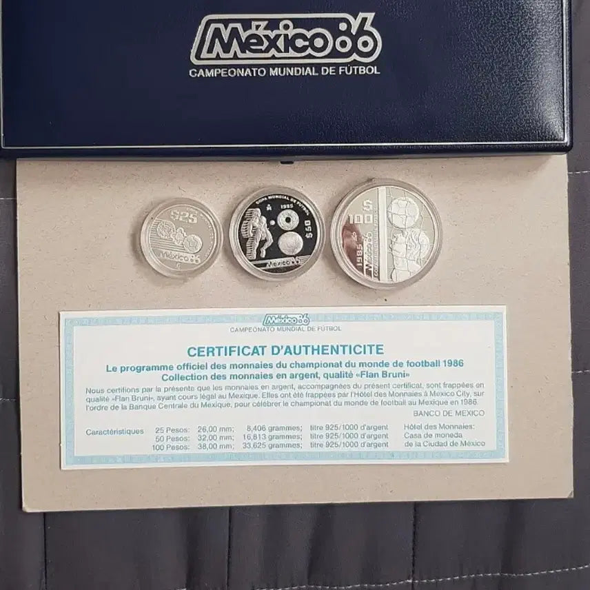 [BUNJANG] 1986 Mexico World Cup Commemorative Silver Coin Set / 1986 멕시코 월드컵 기념 은화 세트