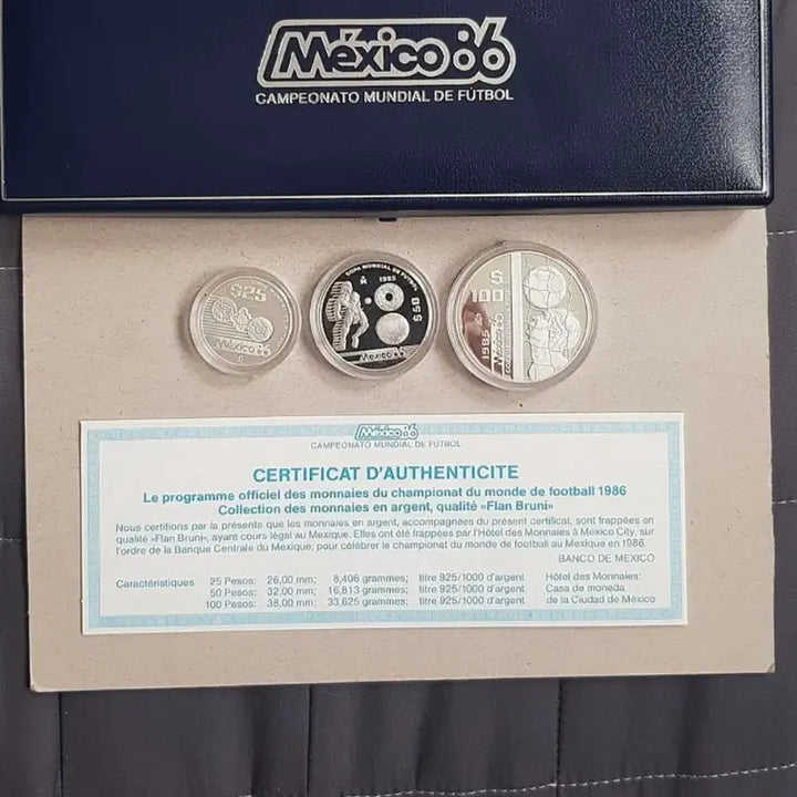 [BUNJANG] 1986 Mexico World Cup Commemorative Silver Coin Set / 1986 멕시코 월드컵 기념 은화 세트