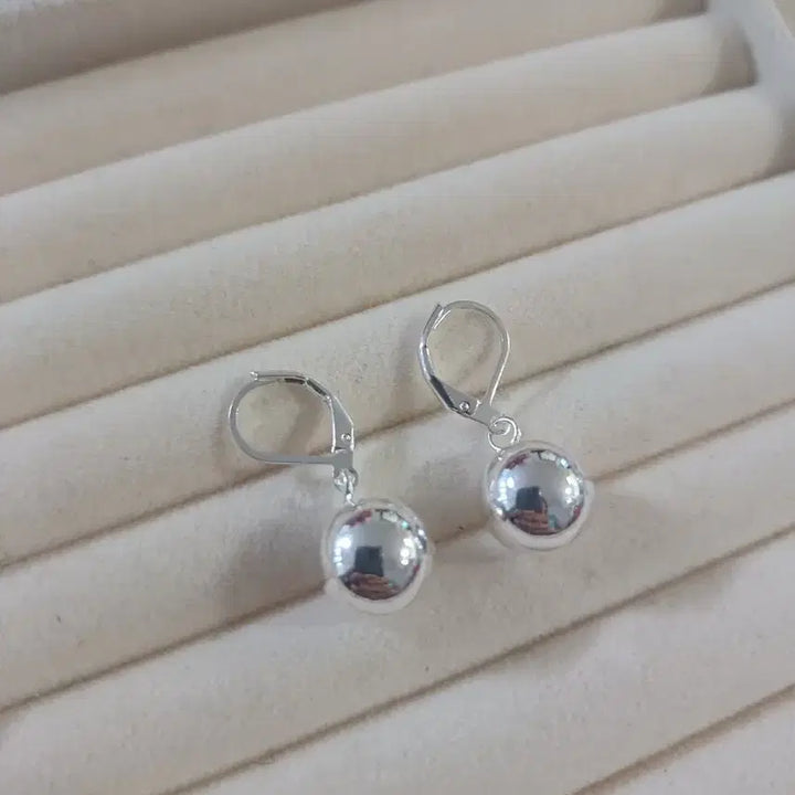 [BUNJANG] Silver Ball Hoop Earrings (New) / 볼 원터치 은귀걸이(새상품)
