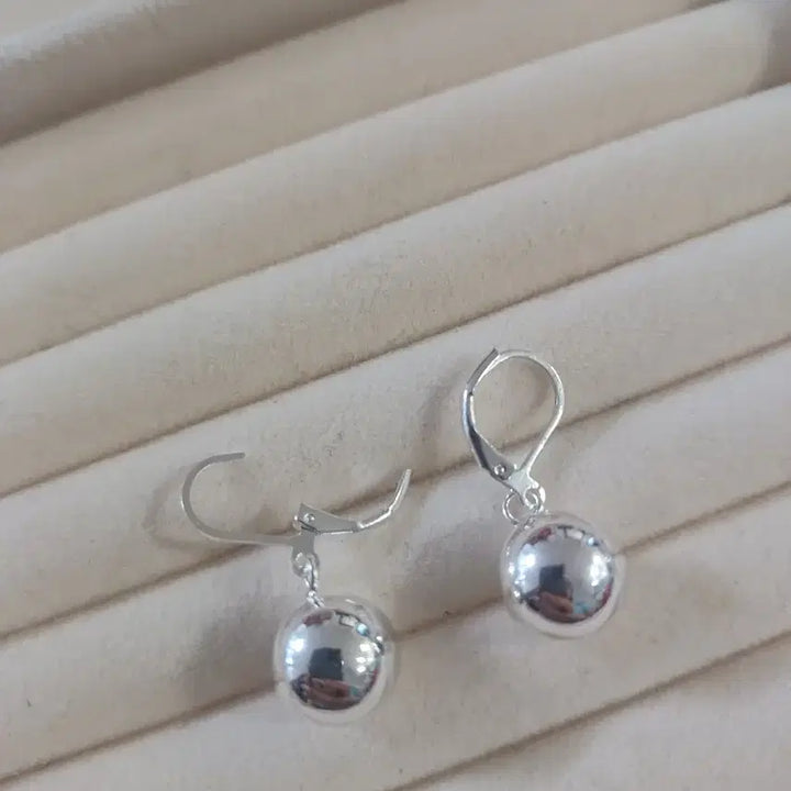 [BUNJANG] Silver Ball Hoop Earrings (New) / 볼 원터치 은귀걸이(새상품)