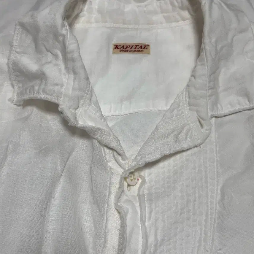 [SOLD OUT] 캐피탈 코튼 린넨 패치워크 숏슬리브 셔츠 라지